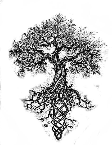 Tree Of Life Leg Tattoo, Tree With Roots Tattoo, Roots Tattoo, Dna Tattoo, Oak Tree Tattoo, Yggdrasil Tree, Majestic Tree, Family Tree Tattoo, Tree Tattoos