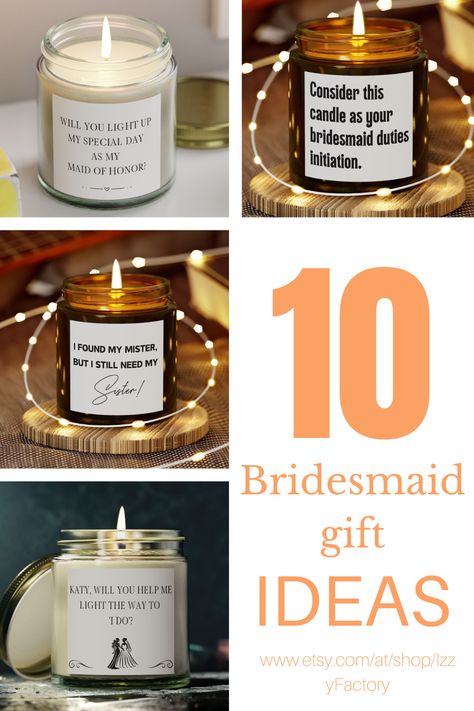 Looking for the perfect bridesmaid gifts? 💕 From personalized candles and stylish drink glasses to matching shirts and cozy sweatshirts, these thoughtful ideas will show your bridal party how much they mean to you. 🎁✨ Celebrate your big day with gifts they’ll love! 💍🌸 #BridesmaidGifts #WeddingPartyGifts #ThankYouBridesmaids Custom Bachelorette Shirts, Mama Bear Sweatshirt, Drink Glasses, Bridesmaid Duties, Bridemaids Gifts, Camping Lovers, Personalized Bride, Bride Shirts, Bachelorette Shirts