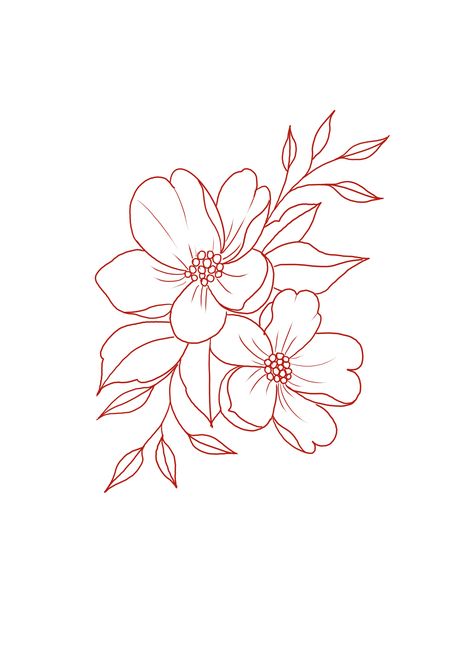 Single Floral Tattoo, Mongolia Flower Tattoo, Simple Floral Outline, Neo Traditional Tattoo Stencil, Flower Tattoo Stencil, Small Flower Tattoo, Flower Tattoo Stencils, Simple Flower Tattoo, Pola Bordir