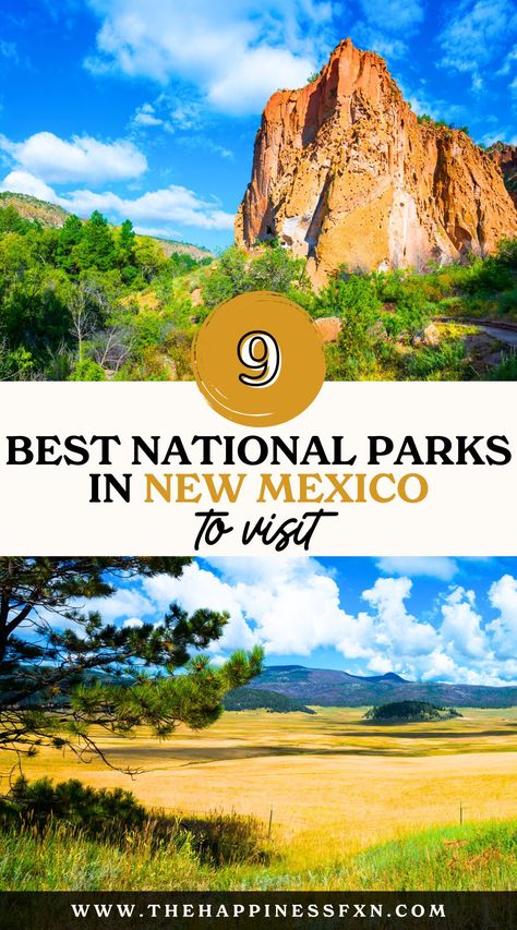 9 Best National Parks in New Mexico To Visit Valley Of Dreams New Mexico, New Orleans In December, New Mexico National Parks, New Orleans Winter, Mexico National Parks, New Mexico Travel, White Sand Dunes, New Mexico Vacation, New Mexico Road Trip