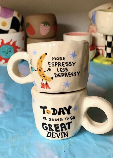 Shein Home Decor, Diy Pottery Painting, Affordable Aesthetic, Pottery Painting Designs, Pretty Mugs, Keramik Design, Delicious Snacks Recipes, Pottery Crafts, Diy Pottery