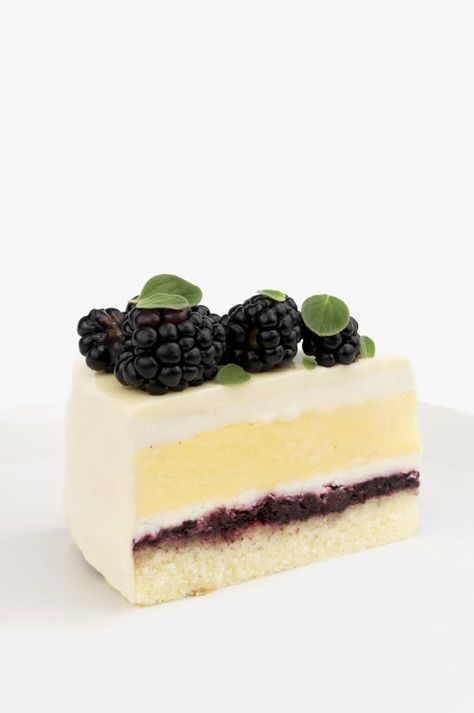 Honey Mousse, Entremet Cake, Blackberry Honey, Saffron Cake, Honey Simple Syrup, A Piece Of Cake, Fancy Desserts, Desserts Recipes, Piece Of Cake