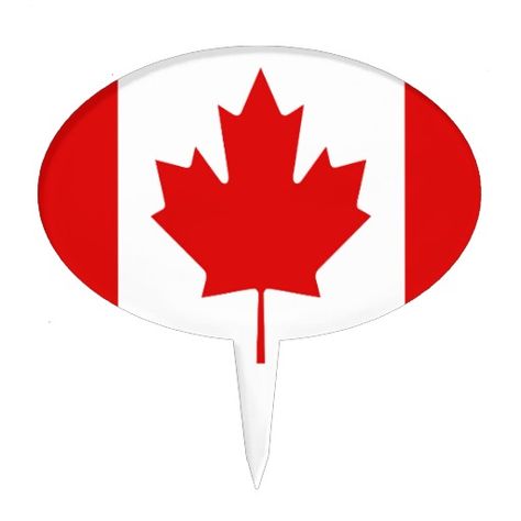 Flag Cake Topper, Maple Leaf Flag, Flag Cake, Canadian Maple Leaf, Cake Logo, Cake Picks, Canadian Maple, A Flag, Event Gifts