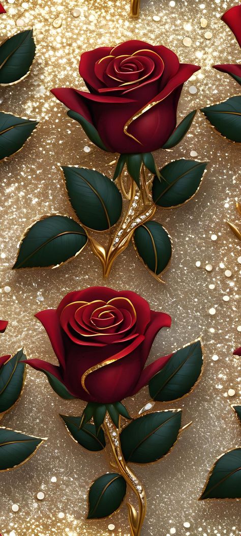 Red Rose Wallpaper Hd, 3d Rose Wallpaper, Rose Wallpaper Iphone, Flower Hd Wallpaper, Red And Gold Wallpaper, Rose Gold Wallpaper Iphone, Gold Wallpaper Iphone, Red Roses Wallpaper, Android Wallpaper Art