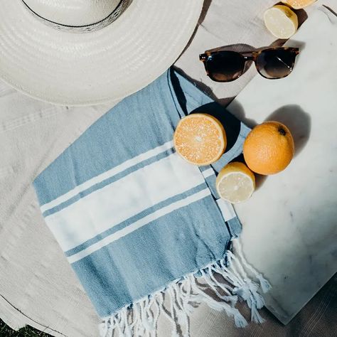 Turkish Towels made with 100% natural fibers. Ideal for use as bath towels, beach towels, beach blankets or even sarongs. Turkish towels are also great for traveling as they are lightweight, take up less space and dry quickly. #summervibes #turkishtowel #beachtowel #travelessentials #beachblanket #sarongstyle #sarong #beachlife #beachday #beachhouse #towels #resortwear #summer #summeressentials Knotted Fringe, Hammam Towels, Turkish Bath, Blue Towels, Turkish Towels, Hand Loom, Hand Towel, Natural Fibers, Beach Towel