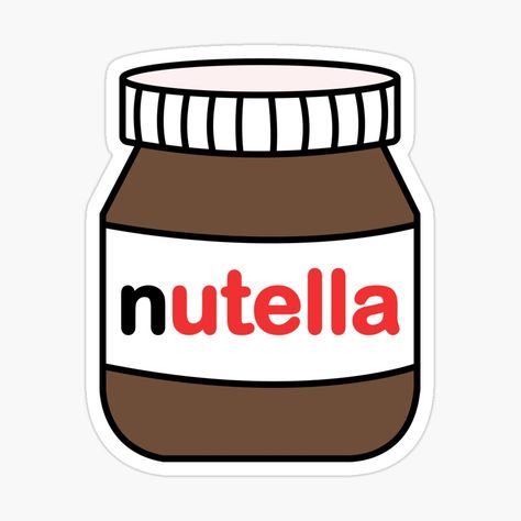 Get my art printed on awesome products. Support me at Redbubble #RBandME: https://www.redbubble.com/i/sticker/Nutella-Sticker-by-nurdraws/121688550.EJUG5?asc=u Nutella Sticker, Mini Nutella, Nutella Jar, Art School Supplies, Broken Screen Wallpaper, Diy Crafts Bookmarks, Paper Dolls Diy, How To Make Stickers, Preschool Art Activities