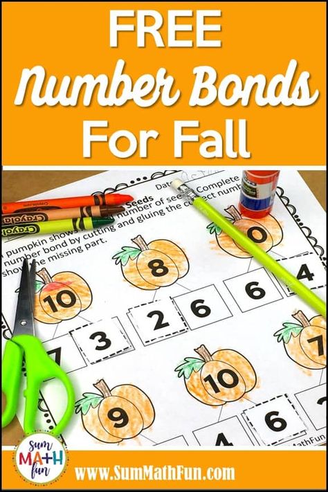 Free Fall Worksheets, Number Bond Activities, Number Bonds Worksheets, Subtraction Within 10, Fall Worksheets, Addition Practice, Number Bond, Subtraction Activities, Texas Cowboy