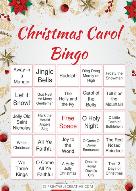 Christmas Pajama Party Ideas, Pajama Party Ideas, Bingo Printable Free, Volunteer Christmas, Printable Christmas Bingo Cards, Christmas Bingo Printable, Christmas Carol Game, Christmas Eve Games, Christmas Cookie Decorating