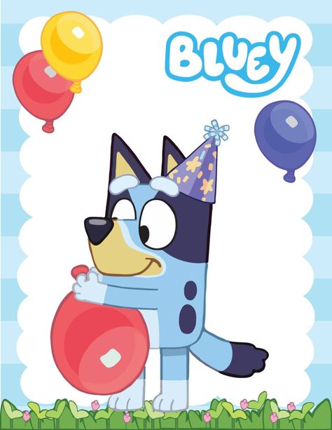 Bluey Pictures Birthday, Bluey Pictures Printable, Free Printable Bluey, Disney Junior Birthday Party, Bluey Pictures, Disney Junior Birthday, Bluey Coloring Pages, Printable Bluey, Fiesta Bluey