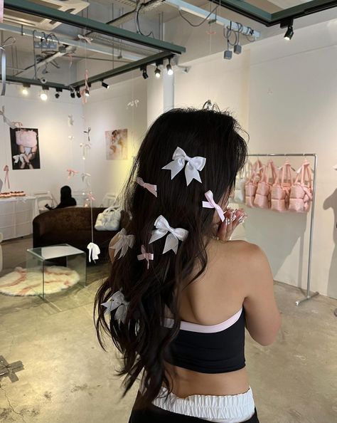 Instagram photo by ☆ELENA C. • 27 February 2024 at 16:31  coquette hair douyin aesthetic ribbons bow Hair Bows Aesthetic, Douyin Hair, Hair With Bows, Ribbons Aesthetic, Douyin Aesthetic, Elena C, Bows Aesthetic, Coquette Hair, Aesthetic Brown