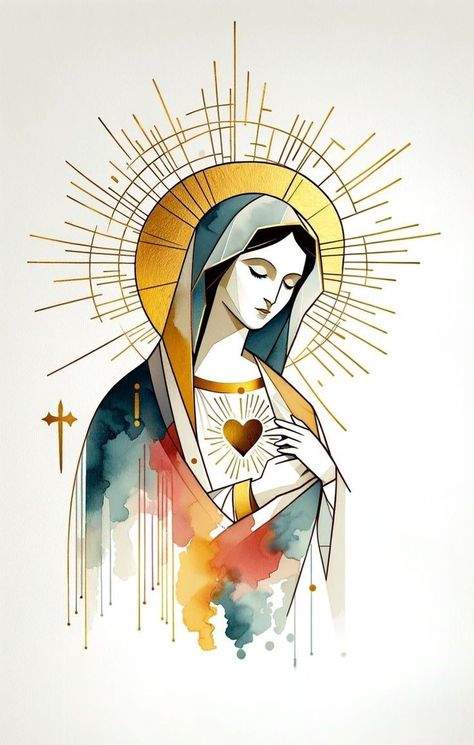 Catholic Symbols, Bible Artwork, Catholic Wallpaper, Virgin Mary Art, Jesus Drawings, Jesus Christ Artwork, Bible Illustrations, Jesus And Mary Pictures, Catholic Images