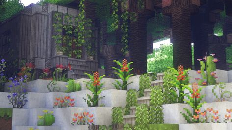 wooden build in the rainforest 🦜 - Minecraft Aesthetic Green Aesthetic Wallpaper Laptop Gif, Minecraft Gifs Aesthetic, Jungle Wood Builds Minecraft, Minecraft Aesthetic Wallpaper Desktop, Aesthetic Minecraft Desktop Wallpaper, Minecraft Gifts, Nature Games, Minecraft Images, Rainforest Plants