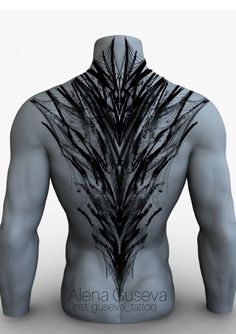 Black Back Tattoos Men, Gothic Back Tattoo For Men, Back Tattoos Men's Full, Dark Ornamental Tattoo Back, Dark Back Tattoos For Guys, Whole Body Tattoo Men, Black Work Back Tattoo, Dark Back Tattoos, Demon Back Tattoo