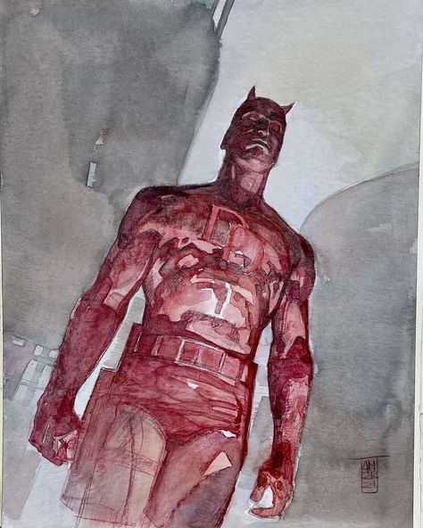 Kirby's Comic Art on Instagram: “NEW DAREDEVIL original art illustration by @alex_maleev! 🤩🔥 What's to come this week... Brand new original art by Alex Maleev, COVER series…” Alex Maleev, Daredevil Art, Comic Book Art Style, Plane Ticket, Watercolor Pencil, Marvel Comics Art, A Plane, Original Illustration, Comic Books Art