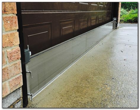 Garage Door Flood Barrier Check more at http://dominan.design/garage-door-flood-barrier/ Home Flood Prevention, House Drainage, Flood Proof House, Black Manor, Flooded House, Flood Prevention, Flood Barrier, Flood Protection, Flooded Basement