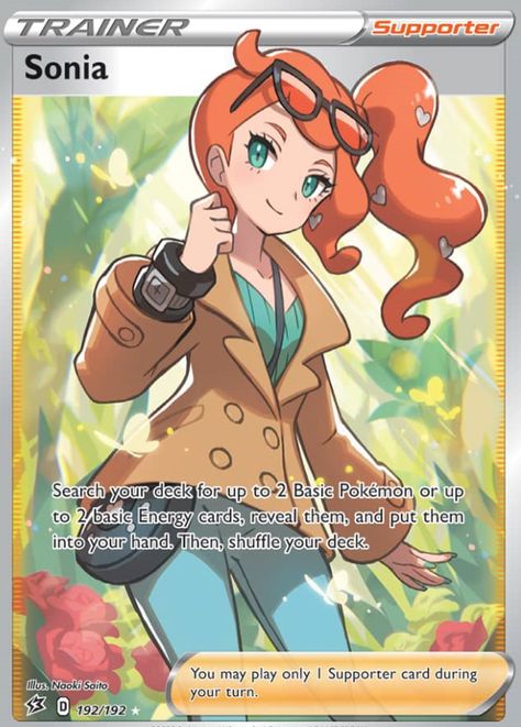 Pokemon Trainer Sonia FULL ART Pokemon Cards Trainer, Pokemon Sonia X Nessa, Pokemon Sonia, Pokémon Trainer Card, Pokemon Trainer Cards, Pokemon Full Art Trainer Card, Pokemon Trainersona, Pokemon Trainer Card, Elesa Pokemon Bw2