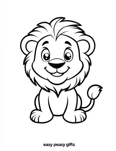 ↑↑↑ Larger size on website 🔸 The image is a black and white outline drawing of a cartoon lion. It has a large mane, big eyes, a s Cartoon Lion Drawing, Lion Cartoon Drawing, Simple Outline Drawing, Lion Outline, Lion Drawing Simple, Black And White Outline, Lion Drawing, Small Nose, Outline Drawing