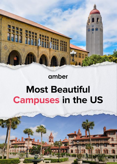 Most Beautiful Campuses In The US Stanford University Aesthetic, Stanford University Campus, Magnificent Architecture, Flagler College, Kenyon College, Furman University, Us Universities, Cornell University, Yale University