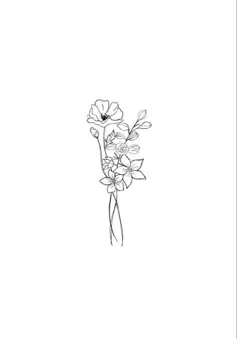 #birthflowers #tattoo #ink #flowers #tattooideas #linework Tattoo Bunch Of Flowers, Flower Tattoo Linework, Flower Bunch Tattoo, Linework Flower Tattoo, Bunch Of Flowers Tattoo, Continuous Line Tattoo, Tattoo Font For Men, Flower Bouquet Tattoo, Ink Flowers