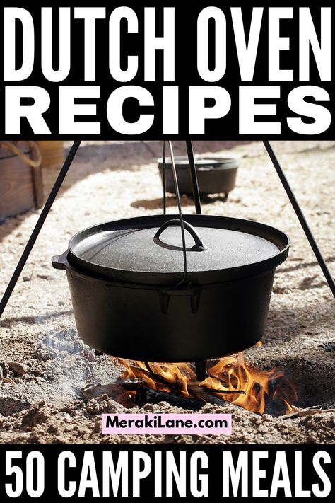 50 Dutch Oven Recipes for Camping | If you're going camping this summer and need a collection of simple and easy one pot meals you can cook over a campfire, this post is for you! We've curated lots of different options for every palate and dietary need. Whether you're looking for healthy, low carb meals, keto, or low calorie, need vegan or vegetarian options, or prefer a meat and potatoes type of meal, we have it all including our favorite dutch oven desserts! Oven Cheesy Potatoes, Easy Dutch Oven Recipes, Dutch Oven Desserts, Natural Medicine Recipes, Campfire Pizza, Dutch Oven Camping Recipes, Dutch Oven Camping, Vegan Stew, Cherry Tomato Pasta