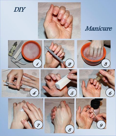 ThatBeautySecret: Mani-Monday: DIY Manicure How To Do Manicure, Pedicure Diy, Nail Painting Tips, Manicure Steps, Diy Steps, Mani Monday, Diy Pedicure, Pedicure At Home, Pedicure Designs