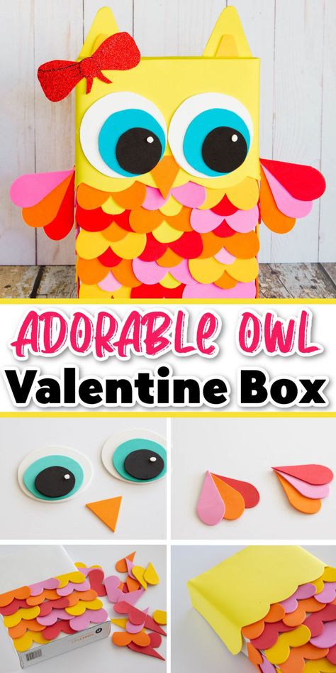 Girls Valentines Boxes, Diy Valentines Box, Valentine Boxes For School, Kids Valentine Boxes, Valentine Card Box, Owl Valentines, Valentine Mailbox, Valentine Day Boxes, Preschool Valentines