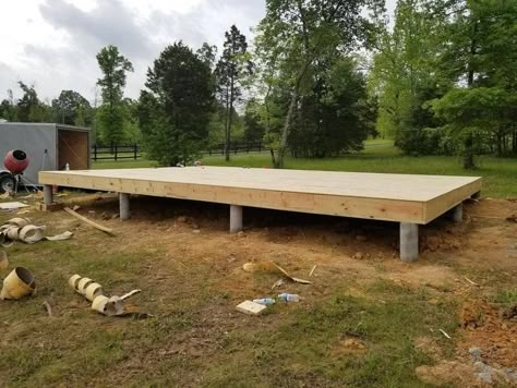 Build A Small House, Cabin Foundation, Tiny Homes Interior, Small House Kits, Pier And Beam Foundation, Building A Small House, Tiny Home Plans, Small Cabins, Building Foundation