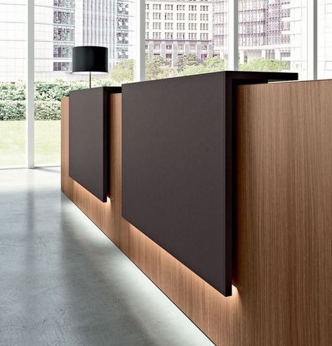 Contemporary Office Reception, Modern Office Reception, Reception Desk Office Furniture, Office Reception Furniture, House Contemporary, Modern Reception Desk, Reception Desk Office, Creative Office Space, Reception Desk Design