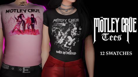 Band Shirts Sims 4 Cc, Sims 4 Cc Band Tees, Shirts Sims 4 Cc, Shirts Sims 4, Motley Crue Shirt, Motley Crue, Sims 4 Cc, Band Shirts, Sims Cc