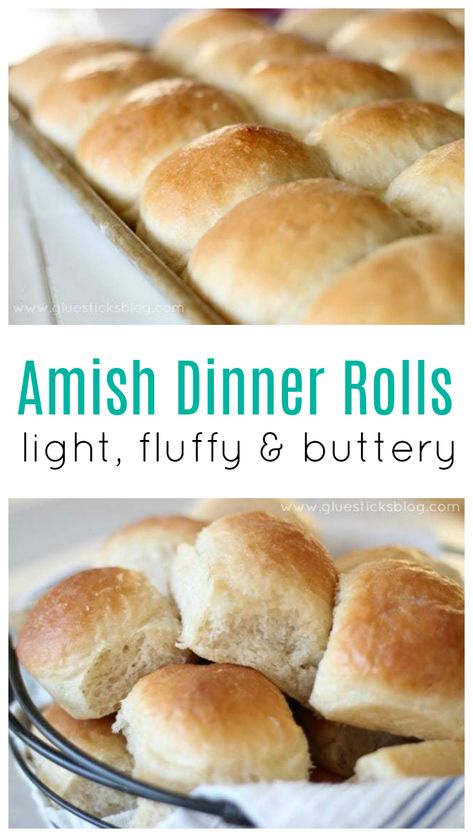 These Amish dinner rolls are absolutely perfect and a delicious addition to any dinner. The rolls are buttery, light, and fluffy! Amish Dinner Rolls, Dinner Rolls Recipe Homemade, Easy Yeast Rolls, Homemade Yeast Rolls, Yeast Rolls Recipe, No Yeast Dinner Rolls, Buttery Rolls, Sweet Dinner Rolls, Homemade Rolls