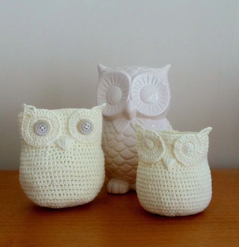 Ravelry: Owl Basket by Deja Jetmir Crochet Owl Basket, Owl Basket, Loom Knitting Pattern, Crocheted Baskets, Crochet Queen, Owl Quilts, Knitted Owl, Owl Crochet, Crochet Owls