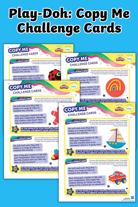 Would you like to develop your little learners’ fine motor and active listening skills? Well, you’ve come to the right place! We’ve teamed up with the Play-Doh brand to bring you this set of engaging Play-Doh Challenge Cards designed for children between 5 and 7 years old. This Play-Doh challenge encourages children to practice molding and sculpting Play-Doh shapes, which is a great way to develop important fine motor skills. Easy Homemade Playdough, Active Listening Skills, Easy Homemade Playdough Recipe, Play Doh Activities, Homemade Playdough Recipe, Diy Fashion Projects, Girl Guide, Playdough Recipe, Homemade Playdough