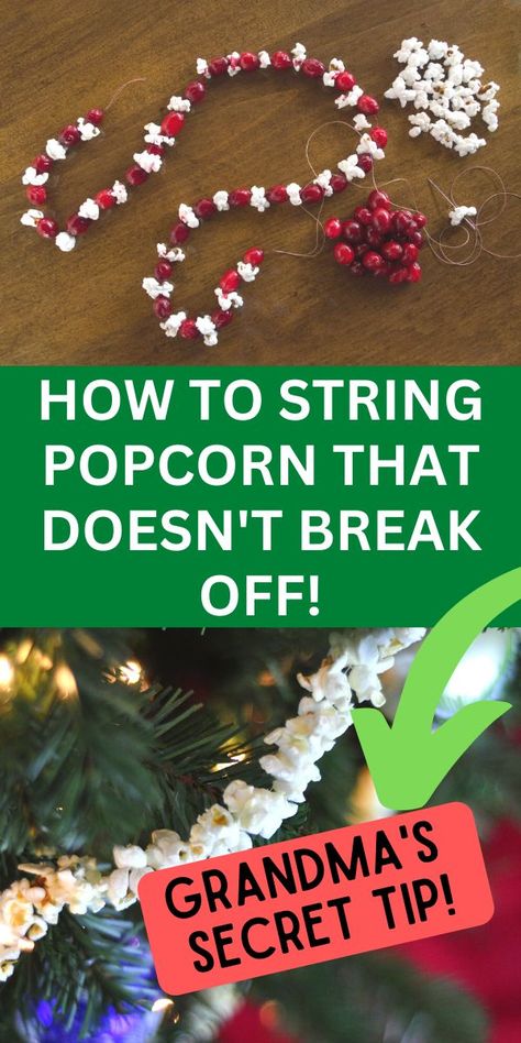 Popcorn Christmas Tree Garland, Stringing Popcorn, Card Diy Ideas, Diy Christmas Tree Garland, Christmas Card Diy, Popcorn Decorations, Christmas Card Wishes, Popcorn Garland, Christmas Popcorn