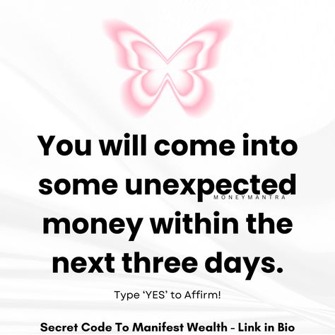 Type 'YES' to Affirm - Keep reading👇. ㅤ   Want to Manifest #Financial #abundance into your #life? ㅤ 💸Take control of your life & Click the link 🔗 in BIO for the SECRET CODE 🧬 to #manifest and attract lots of Money💸 and #Prosperity into your life Effortlessly and quickly.  Affirm: I am #Rich and I always attract Money. I am the first #BILLIONAIRE in my family. Unexpected #money is about to land in your hands. Money is drawn to me always. ㅤ   ➡️Like & Save this PIN for goo Manifest Winning Money, Money Mantra, Attracting Money, Manifesting Vision Board, Prosperity Affirmations, I Am Rich, Financial Abundance, Belly Fat Burner Drink, Success Habits