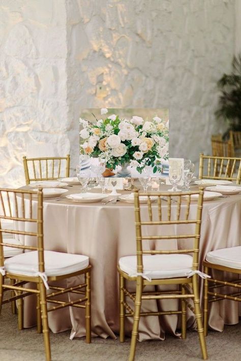 Chivari Chairs Wedding, Gold Chivari Chairs, Chivari Chairs, Wedding Candles Table, Gold Chiavari Chairs, Luxe Decor, Wedding Table Linens, Wedding Tablecloths, Wedding Linens