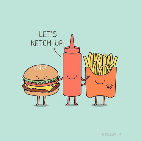 Burger Puns, Cafe Quotes, Happy Potato, Friendship Poster, Burger Cartoon, Food Quotes Funny, Friendship Relationship, Drawing Happy, Burger Fries