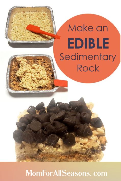 This Edible sedimentary rock science activity is homeschooling mom genius. Great way to really get your kids excited about science and indellibly ingrain the facts about rocks into your kids heads! Sedimentary Rock Activities, Geology Activities, Homeschool Science Lessons, Unit Study Homeschool, Earth Science Activities, Rock Science, Unit Studies Homeschool, Cc Cycle 1, Diy Edible