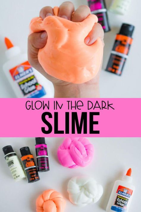 How to make Glow in the Dark Slime - easy and fun to make with your kids. www.thirtyhandmadedays.com Slime Easy, Pizza Friday, Glow Crafts, Neon Crafts, Slime Recipes, Diy Glow, Light Party, Glow Birthday, Slime For Kids