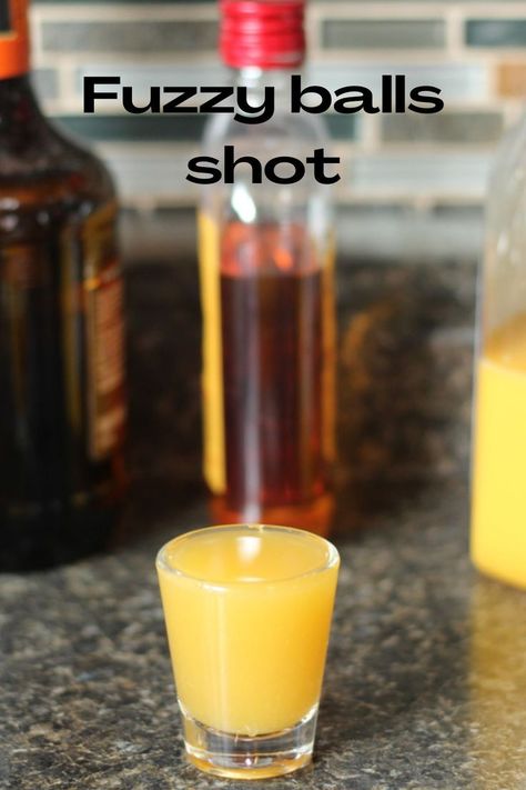 A fun little party shot that combines the classic fuzzy navel drink with fireball cinnamon whiskey. Drink With Fireball, Fuzzy Navel Drink, Fireball Whiskey Drinks, Fireball Mixed Drinks, Fireball Drinks Recipes, Fireball Cocktails, Fireball Recipes, Fireball Drinks, Shots Alcohol Recipes