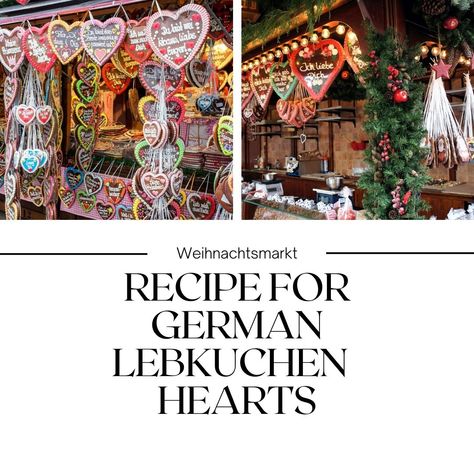 A #Recipe for #German #Lebkuchen Hearts Delicious #Christmas Treats from Germany Lebkuchen is a delicious and traditional German gingerbread spice cookie.  Lebkuchen hearts is something you will always see at any German Christmas market or Weihnachtsmarkt.  (Also known as Christkindlesmarkt, Christkindchesmarkt and Christkindlmarkt.) This traditional German gingerbread cookie or cake has a rich history dating back #Christmas #Christmasmarket #christmasmarkets #Recipes German Gingerbread Hearts, Traditional Lebkuchen Recipe, German Lebkuchen, Delicious Christmas Treats, Beef And Guinness Pie, German Gingerbread, Yule Log Recipe, German Christmas Decorations, Christmas Market Stall