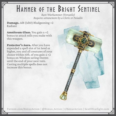 Tim on Instagram: “Happy friday everyone :) here's another warhammer from my amniteum/bright sentinel series :)” Magic Items Dnd, Dnd Objects, Dnd Artifacts, Dnd Magical Items, Dnd Homebrew Items, Dnd Spells, Homebrew Items, Rpg Items, Dnd Magic Items