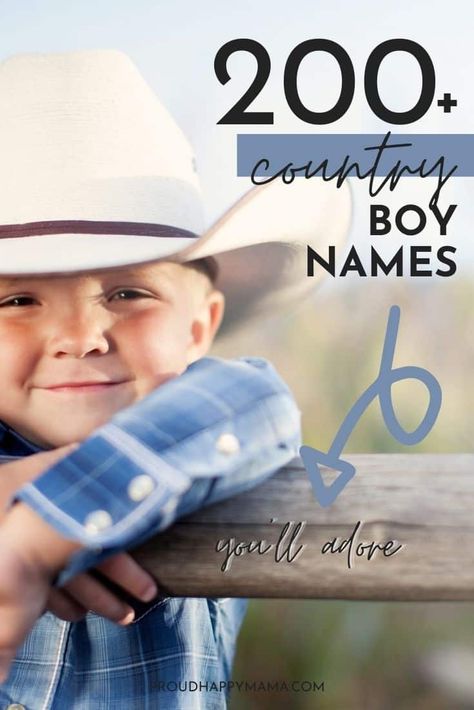 These country boy names are as perfect as pie! From cute country boy names to rustic & strong country boy names you're sure to find a country baby boy name you'll love! Find country boy names southern, unique country boy names, old country boy names, and more on your country boy names list! #countryboynames #babynames #boynames Country Baby Boy Names, Southern Boy Names, Boy Names List, Western Baby Names, Rustic Boy Names, Country Boy Names, Cool Baby Boy, First And Middle Names, Cool Baby Boy Names