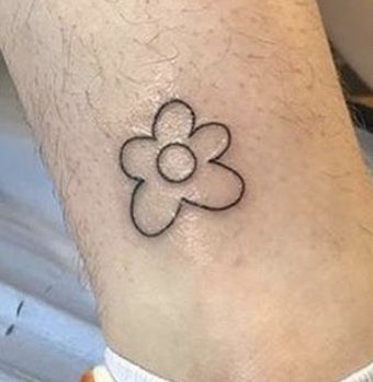 Tyler the Creator Tattoos Tyler Inspired Tattoos, Golf Le Fleur Flower Tattoo, Indie Flower Tattoo, Tyler The Creator Bee Tattoo, Tyler The Creator Flower Tattoo, Small Tyler The Creator Tattoo, Tattoo Ideas Tyler The Creator, Golf Le Fleur Tattoo, Silly Flower Tattoo