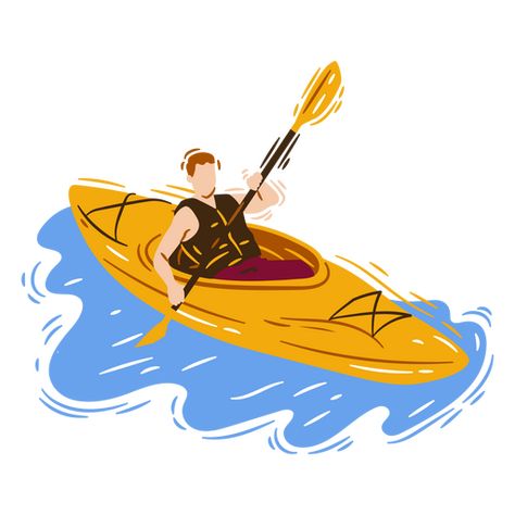 Water activity man people kayak PNG Design Canoeing And Kayaking, Kayaking Drawing, Kayaking Illustration, Kayak Drawing, Kayak Illustration, Article Illustration, Instructional Design Templates, Kayak Art, Mermaid Statue