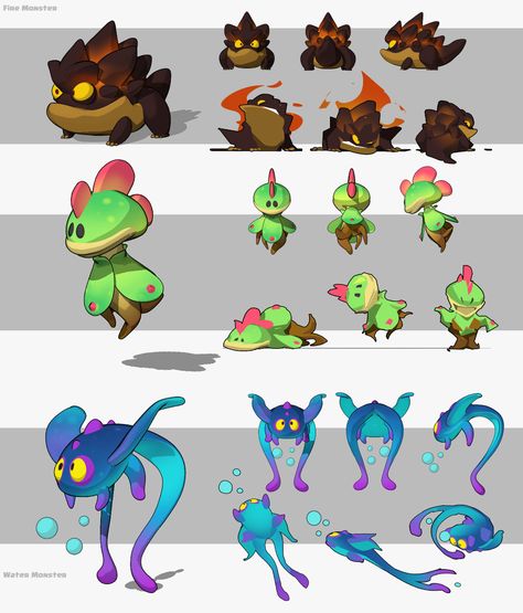 ArtStation - little monster pratice Monster Sketch, Plant Monster, Alien Character, Cute Alien, Monster Characters, Cartoon Monsters, Alien Concept Art, Concept Art Character, Fantasy Creatures Art