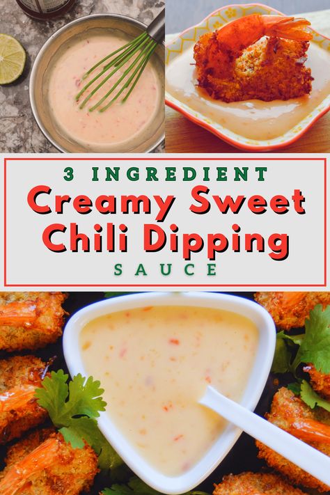 Take your favorite appetizers or crispy seafood to the next level with this easy-to-make, creamy sweet chili dipping sauce. With only three simple ingredients, this recipe is sure to become a hit in your house. Its sweet, savory flavor pairs perfectly with crispy shrimp, fries or veggies for a delicious dipping sauce everyone will enjoy. Sweet Potato Fries Dipping Sauce, Sauce For Scallops, Chili Dipping Sauce, Shrimp Dipping Sauce, Shrimp Dip Recipes, Sweet Chili Shrimp, Creamy Dipping Sauce, Sweet Chili Dipping Sauce, Easy Dipping Sauce