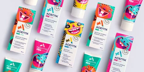 Characters for Toothpaste on Behance Popsicles Packaging, Kids Package Design, Kids Branding Design, Kids Restaurants, 보고서 디자인, Kids Packaging, Kids Package, Kids Toothpaste, Stationary Branding