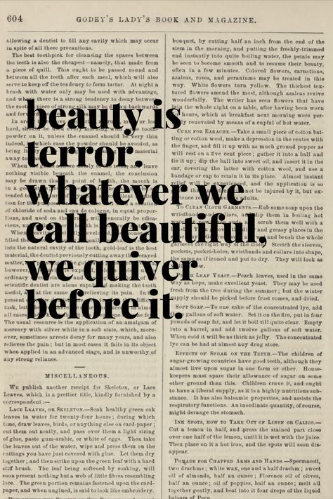 History Aesthetic Poster, Vintage Quote Posters, Vintage Poster Quotes, Beauty Is Terror The Secret History, Vintage Book Posters, Beauty Is Terror Quote, The Secret History Beauty Is Terror, Literature Posters Aesthetic, Art History Poster