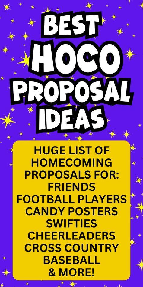 Hoco poster ideas, hoco candy proposal ideas, homecoming proposal ideas friends, homecoming proposal ideas Taylor Swift theme for Swifties HOCO ideas, homecoming proposal ideas football or cheerleading, homecoming proposal ideas volleyball, homecoming proposal ideas candy & MORE! HUGE LIST OF HOMECOMING IDEAS FOR TEENS! #Hoco #homecoming #homecomingproposal #teenevents #teenideas #promposal Proposal Sign Ideas, Hoco Ideas Homecoming Proposal, Football Proposal, Hoco Poster Ideas, Hoco Proposal Ideas, Homecoming Dance Proposal, Proposal Ideas Unique, Asking To Homecoming, Football Promposal