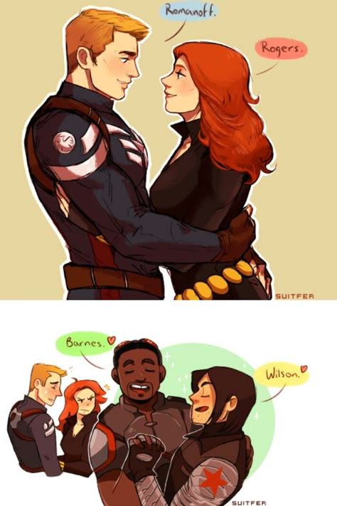 I don't ship it, but this was cute Cap Quartet, Sam And Bucky, Marvel Comics Funny, Marvel Bunch, Marvel Comics Superheroes, Marvel Drawings, Marvel Quotes, Marvel Ships, Karakter Disney